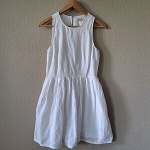 Gap Modern Minimalist Coastal White Sleeveless Mini Dress w/Pockets Size 2